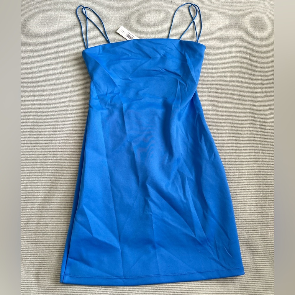 Alice and Olivia Blue Spaghetti Strap Dress